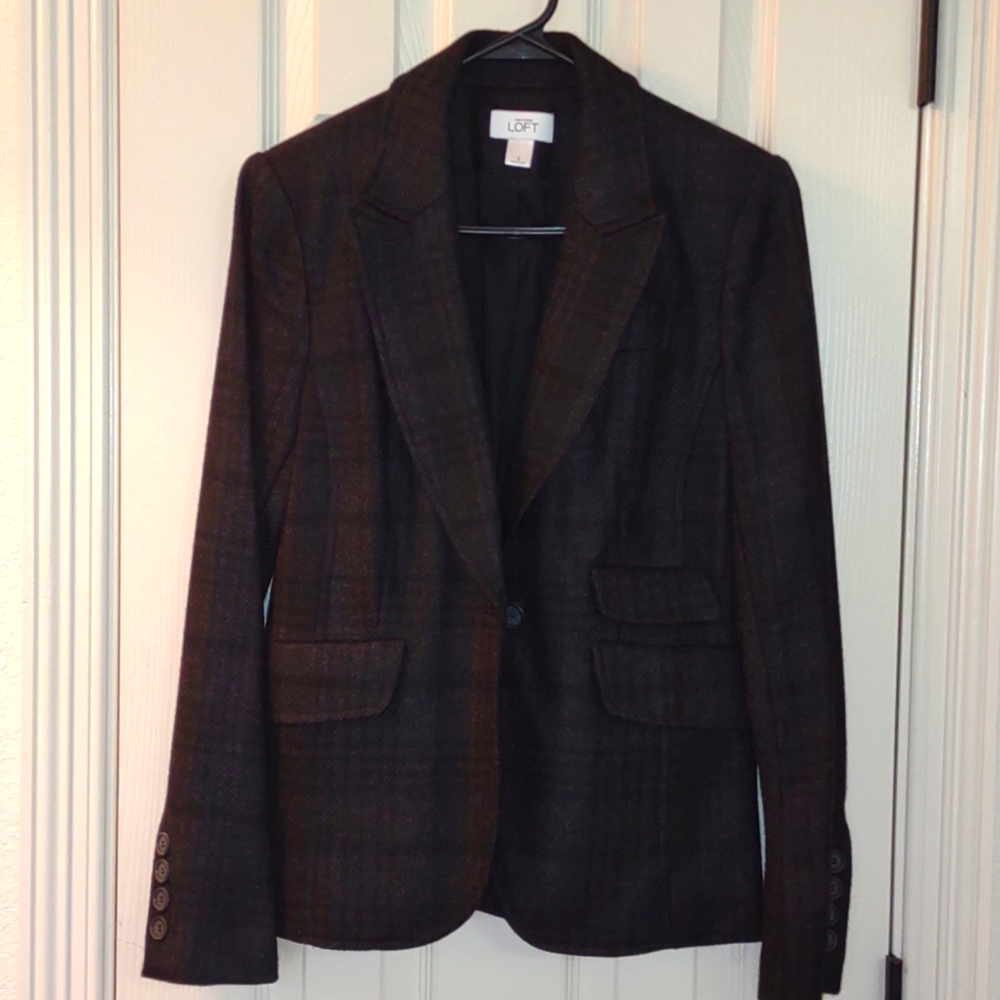 Pristine wool blend tweed blazer/jacket by Ann Taylor LOFT size 2!